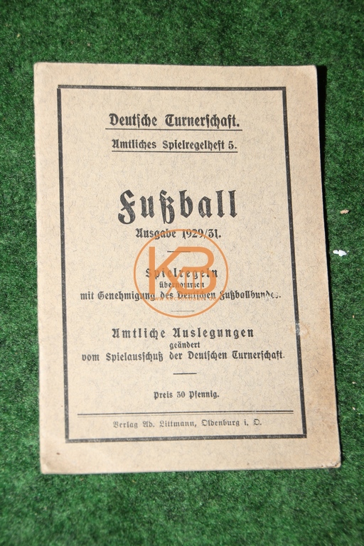 Fußball Spielregelheft von 1929/31