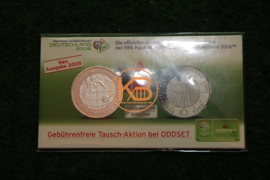 10€ Gedenkmünze zur Weltmeisterschaft 2006 in Deutschland