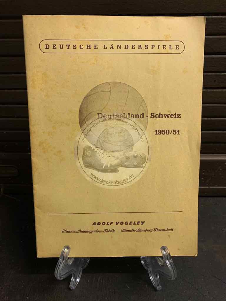 Sammelalbum Deutsche Länderspiele: Deutschland : Schweiz 1950/51 von Adolf Vogeley aus dem Jahr 1951