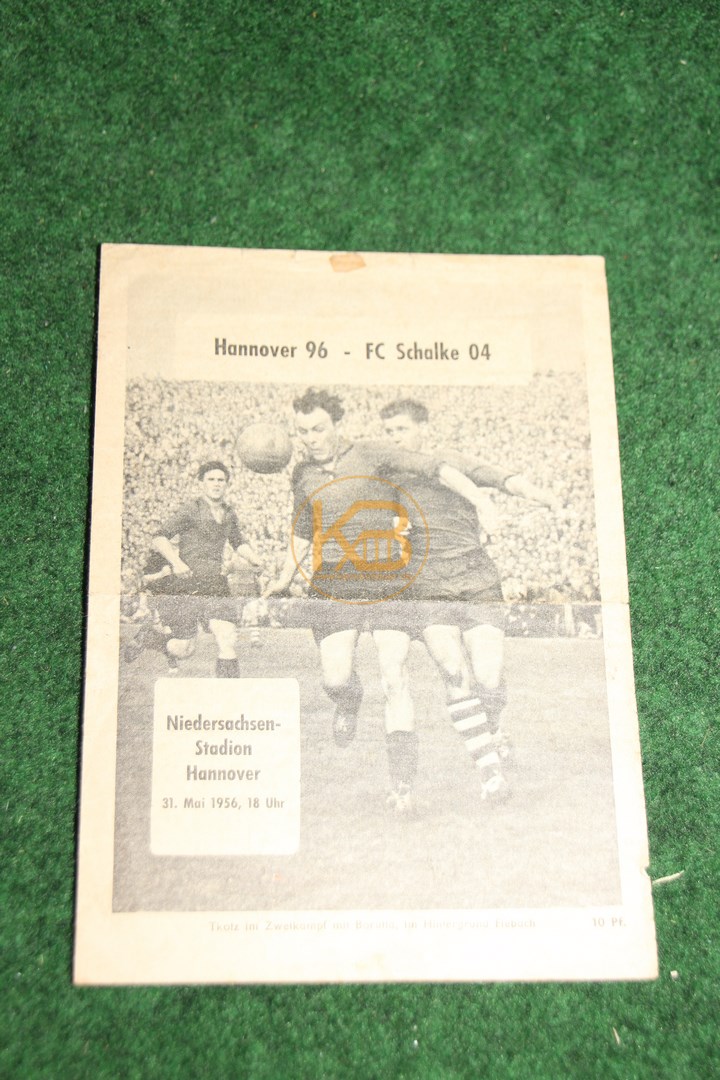 Programm von der deutschen Meisterschaft 1955/56 vom Spiel Hannover 96 gegen Schalke 04