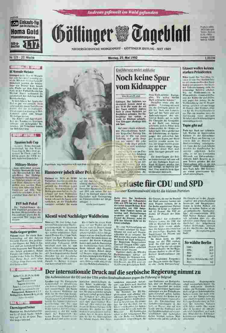 1992 Mai 25. Göttinger Tageblatt