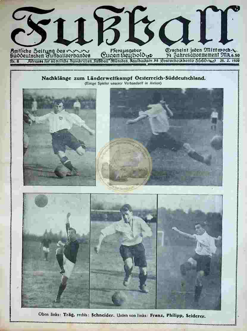 1920 Februar 25. Fußball Nr.8