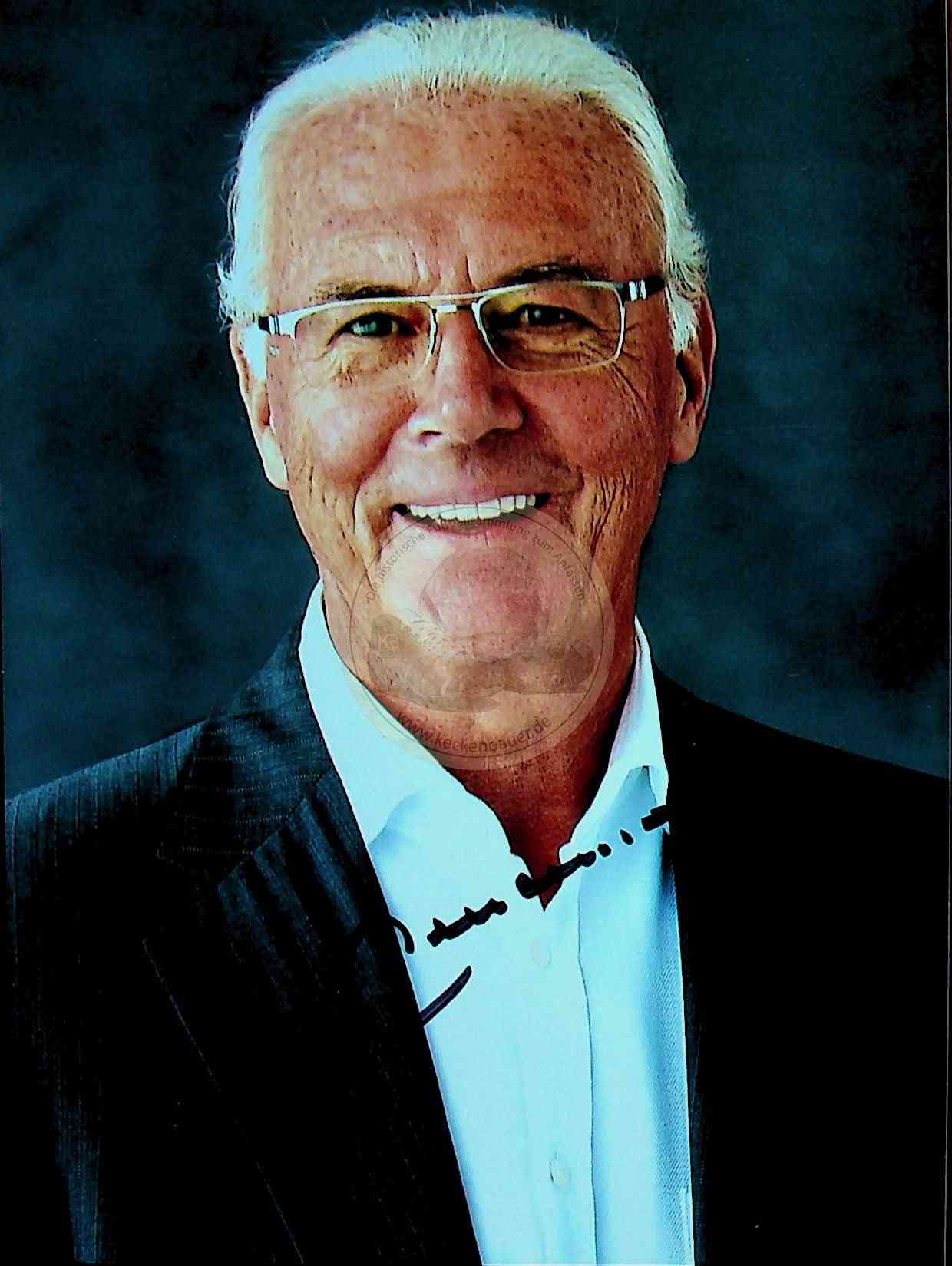 Foto mit Autogramm von Franz Beckenbauer