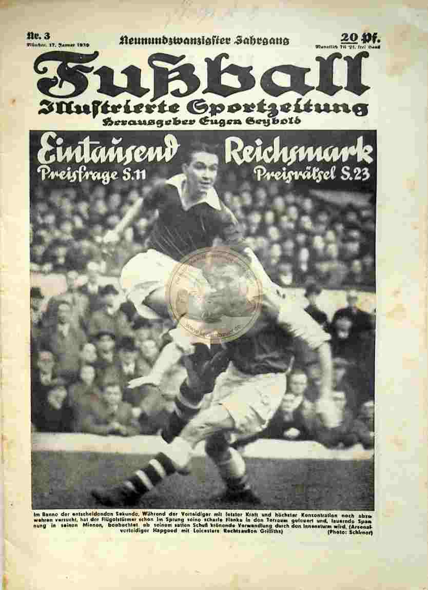 1939 Januar 17. Fußball Nr. 3 