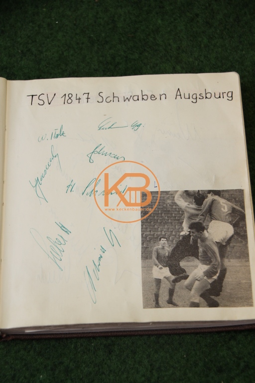 Zeitungsbild von Schwaben Augsburg mit den original Autogrammen aus dem Jahr 1963