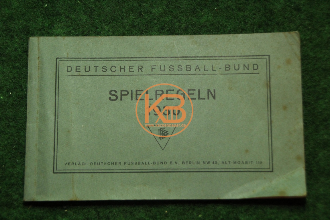 Regelheft Deutscher Fußball Bund 1930.