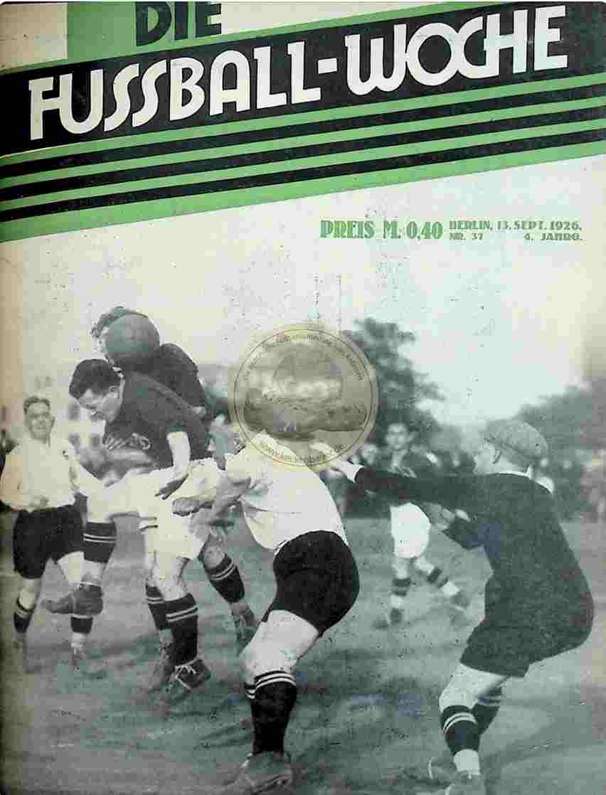 1926 September 13. Fussball-Woche Nr. 37