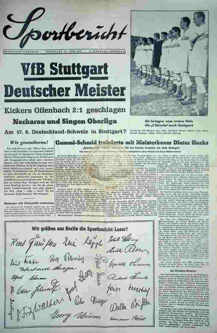 1950 Juni 26. Sportbericht