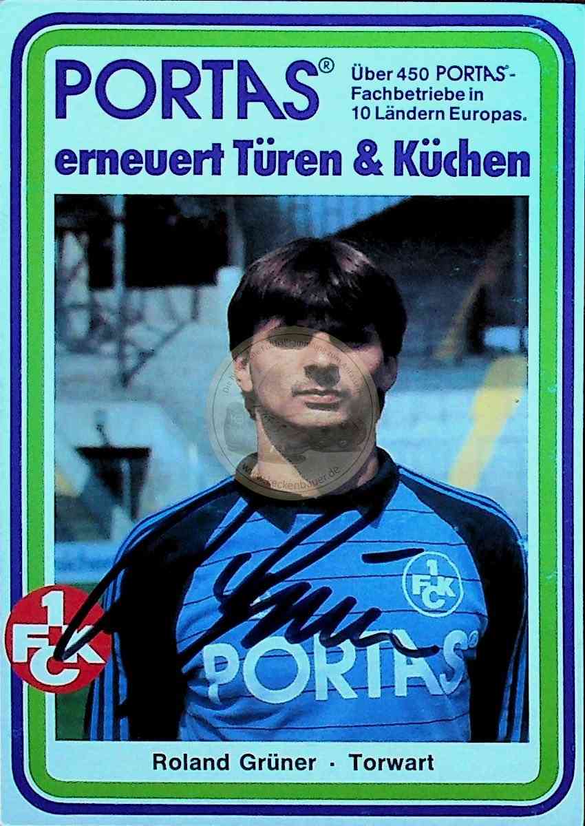 Autogrammkarte von Roland Grüner 1. FC Kaiserslautern