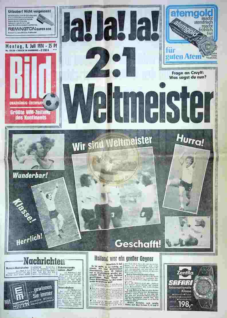 1974 Juli 8. Bildzeitung Hamburg