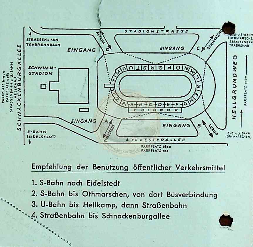 19531122 Ticket Norwegen Deutschland in Hamburg WM Qualifikationsspiel b