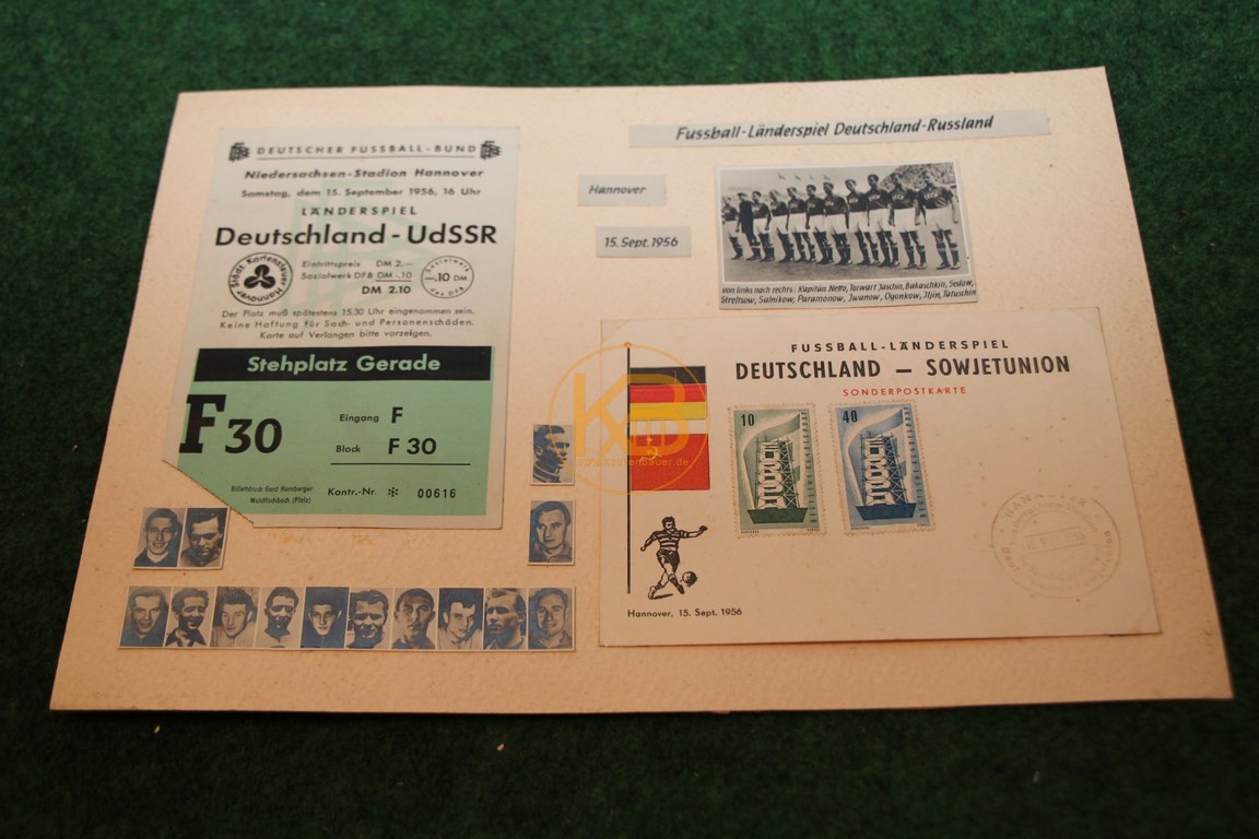 Sammlung zum Länderspiel Deutschland vs. Udssr am 15.09.1956 in Hannover,