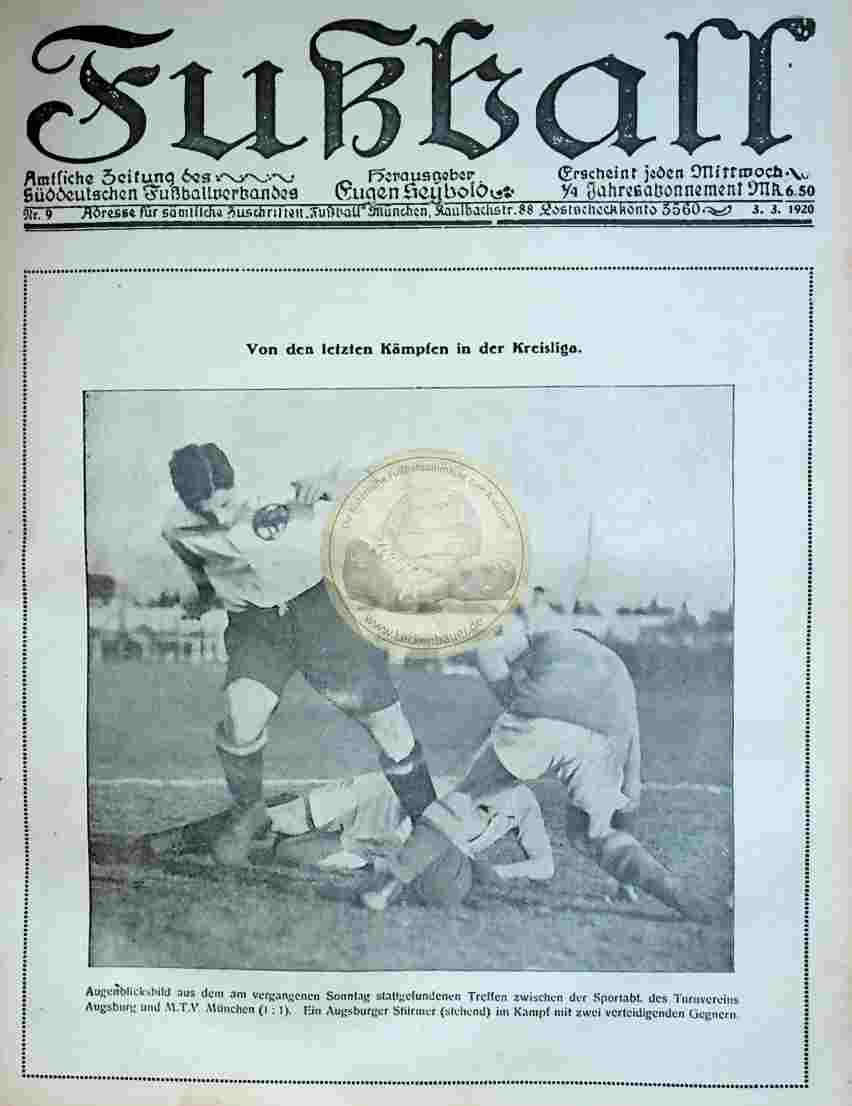 1920 März 3. Fußball Nr.9