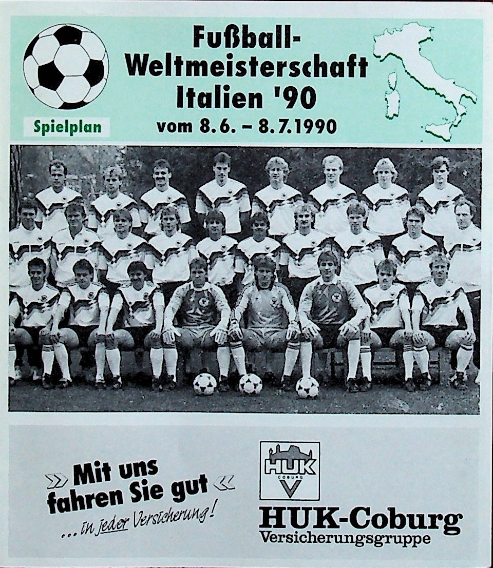 1990 WM Spielplan von der HUK Coburg