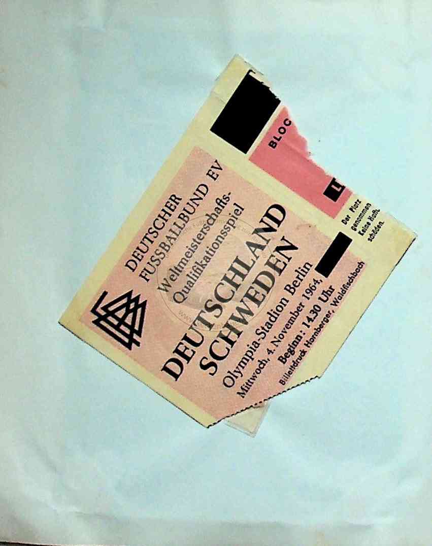 46 19641104 Ticket Deutschland Schweden in Berlin