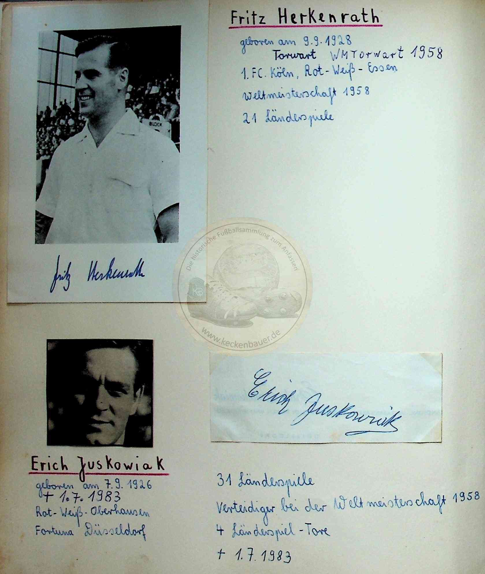 10 Autogramm Fritz Herkenrath und Erich Juskowiak