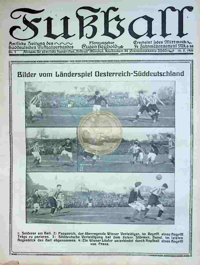 1920 Februar 18. Fußball Nr.7