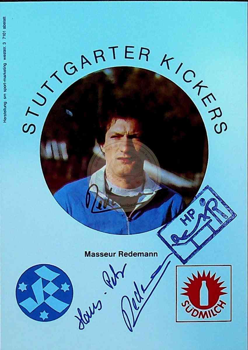 Autogrammkarte von Masseur Redemann Stuttgarter Kickers