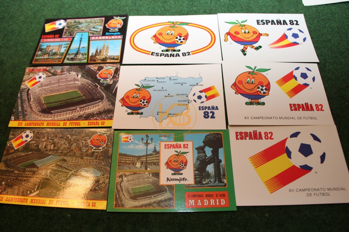 Konvolut Postkarten der WM 1982 in Spanien.