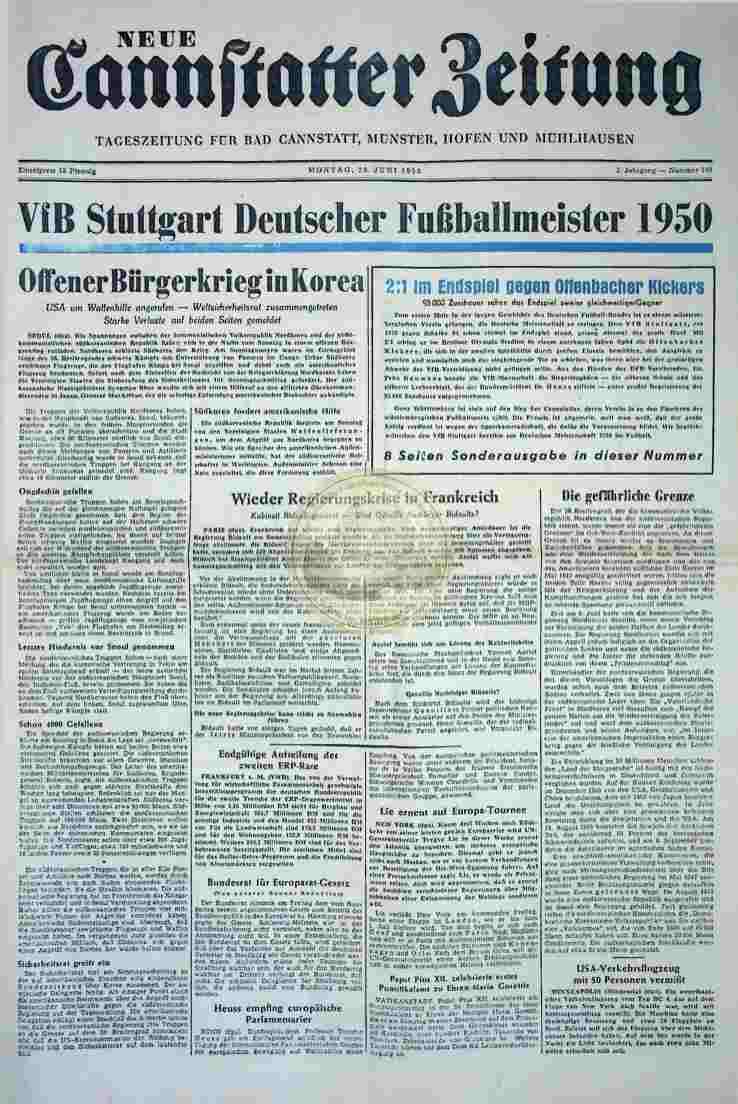 1950 Juni 26. Neue Cannstatter Zeitung 2. Exemplar