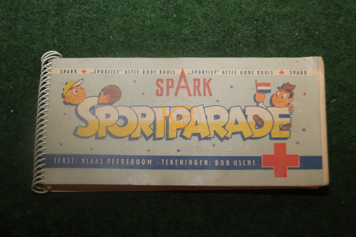 Sammelalbum Spark, Sportparade ausgestellt 1950 zugunsten des Roten Kreuzes, mit Karikaturen von 150 Athleten von Bob Uschi