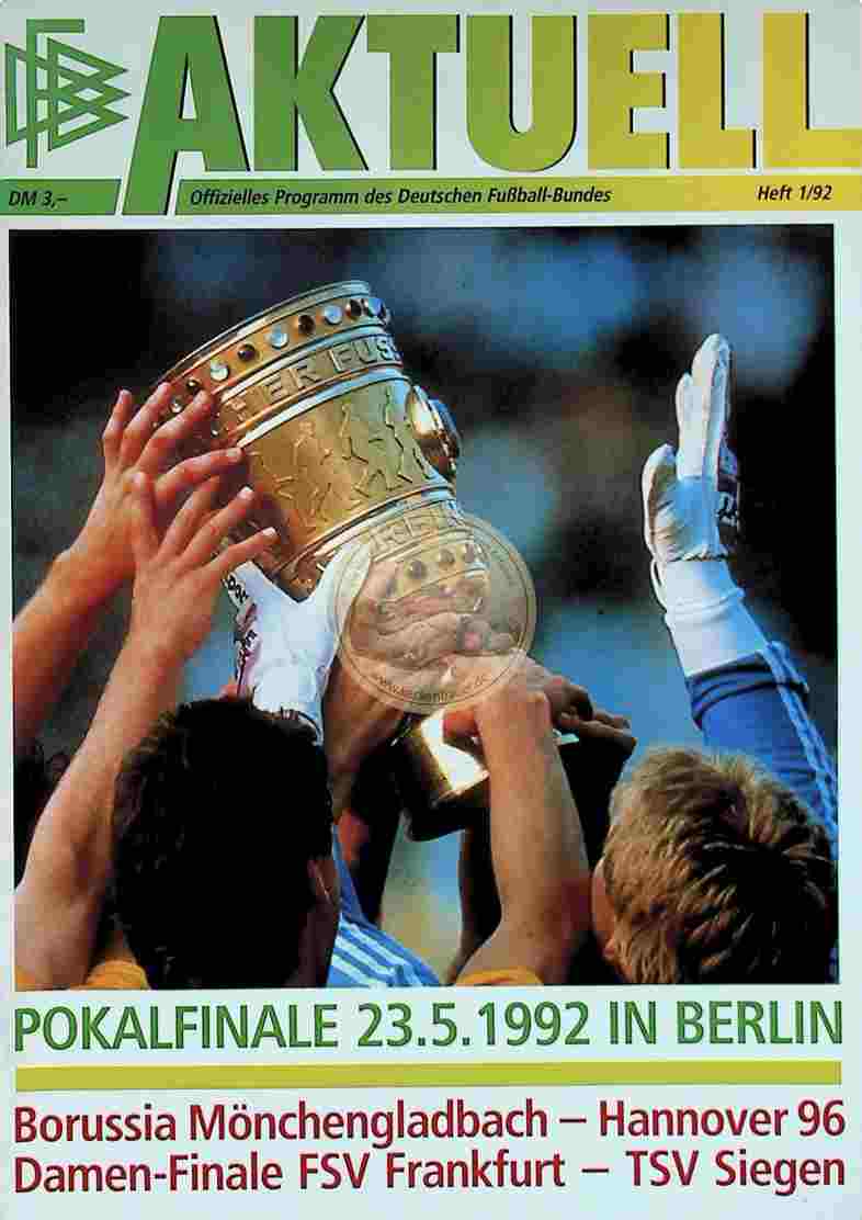 1992 Mai 23. Programm Borussia Mönchengladbach Hannover 96