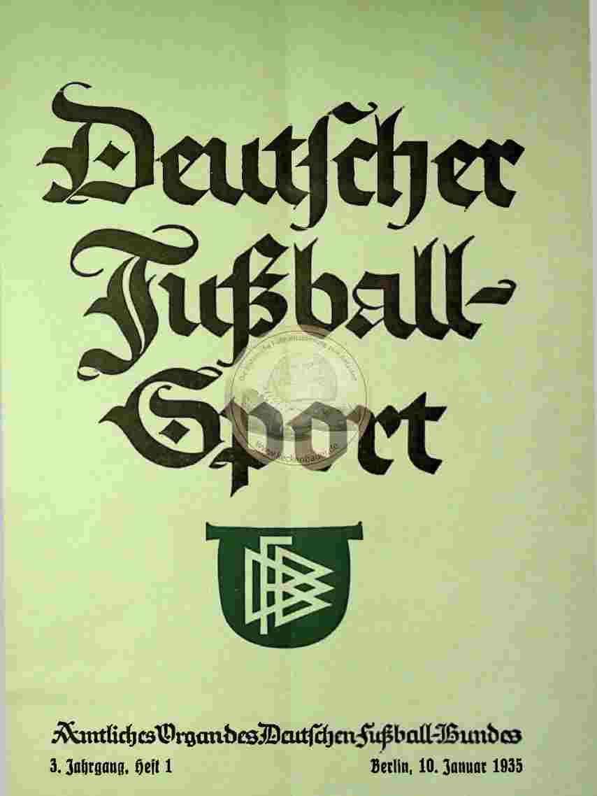 1935 Januar 10. Deutscher Fußball Sport Jahrg.3 Heft 1