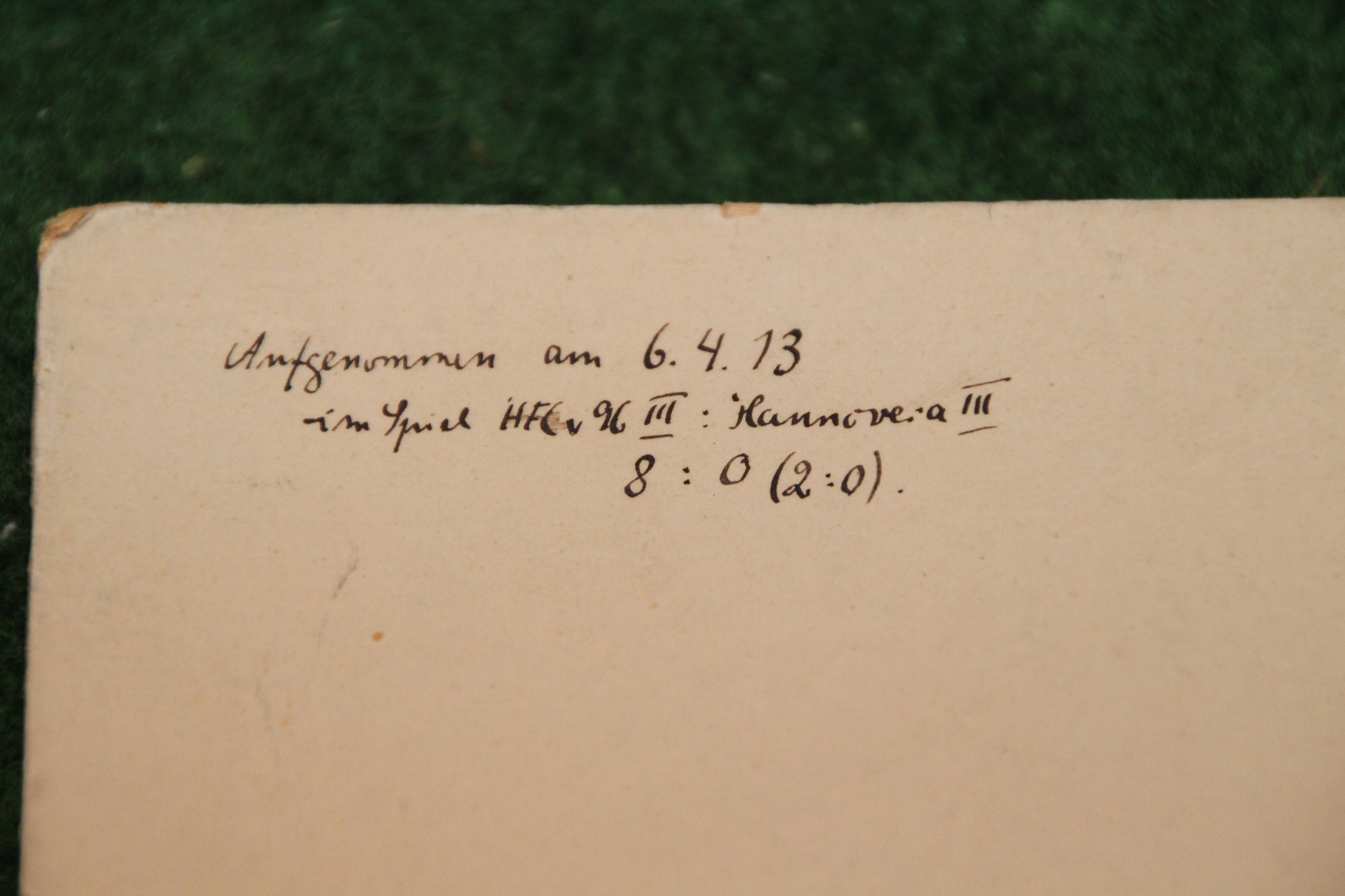 Originalfoto von HFC gegen 1896 aufgenommen am 6.4.13, wenige Monate später fusionierten die Vereine zu Hannover 96! 2/2