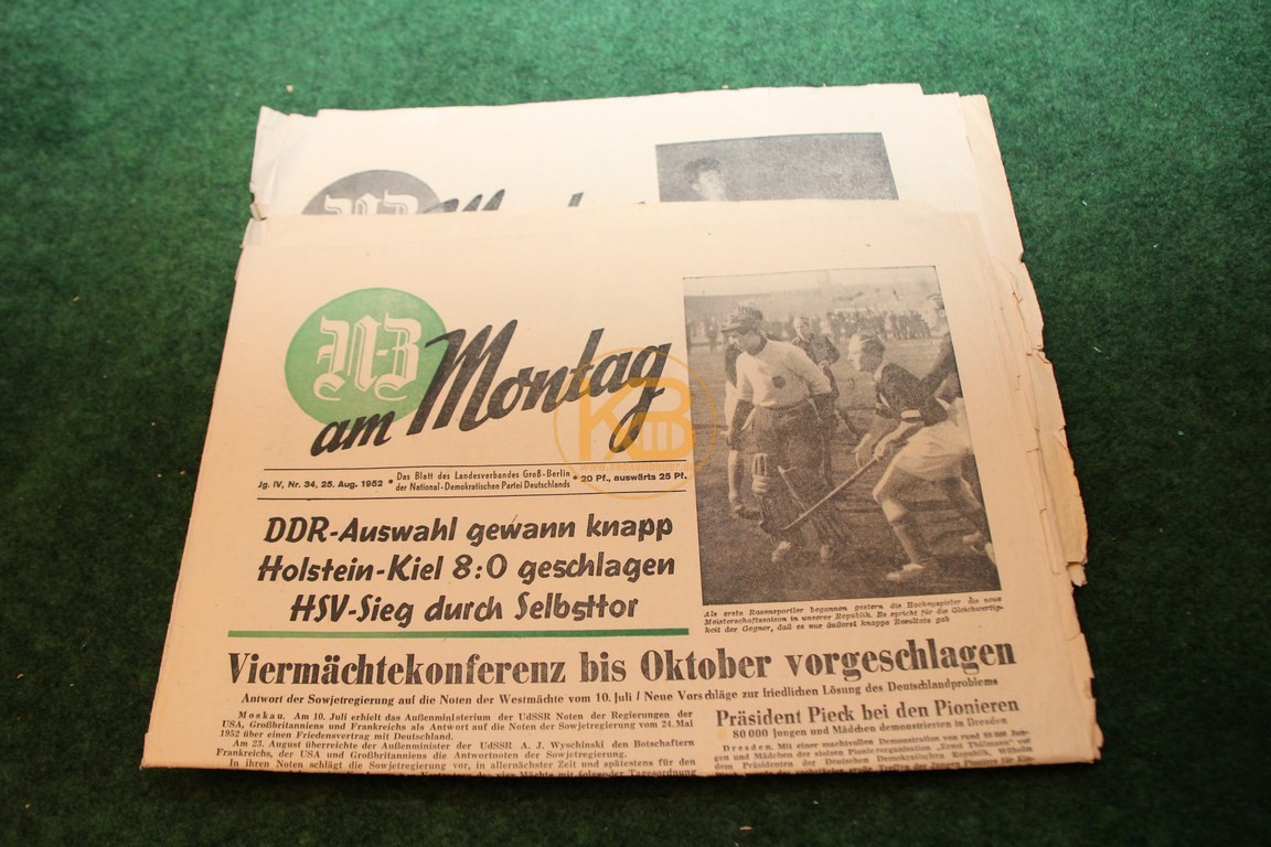 N-Z am Montag vom 25.08.1952 und 1.09.1952.