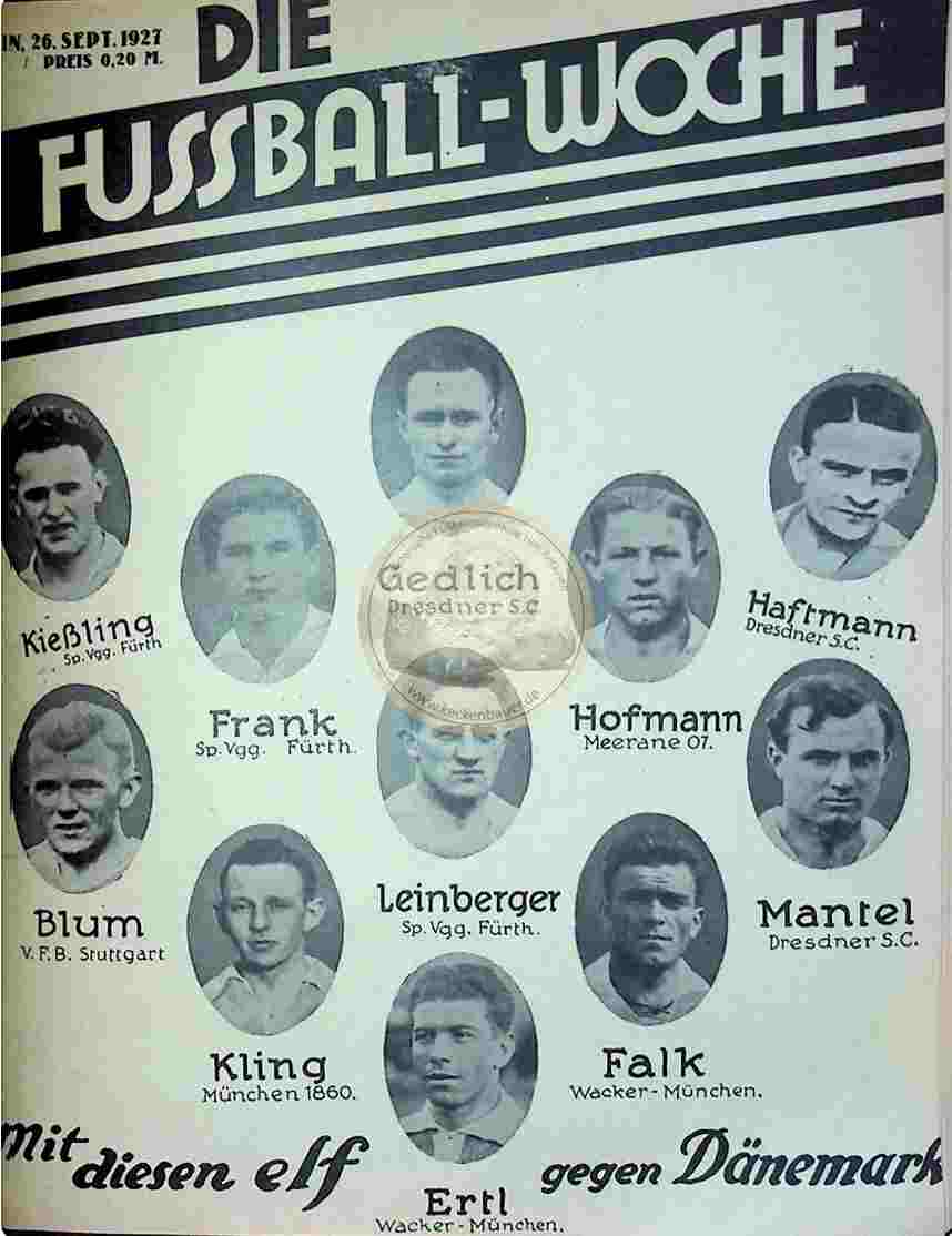 1927 September 26. Fussball-Woche Nr. 77