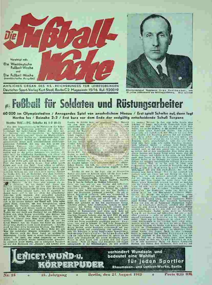 1943 August 24. Die Fußball Woche Nr. 24