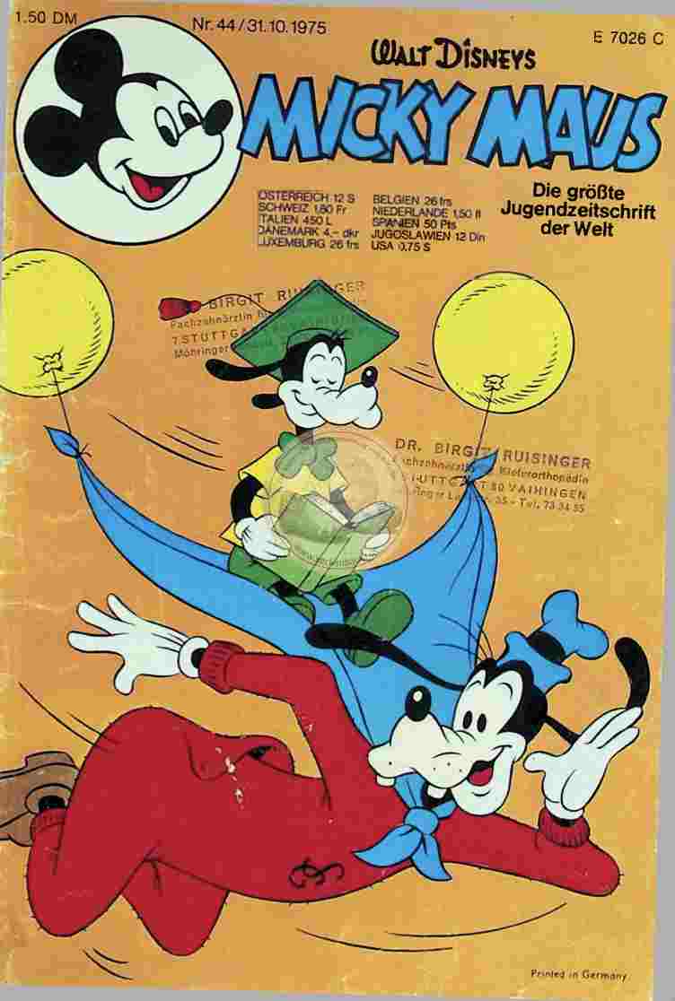 1975 Oktober 31. Mickey Maus (Hannover96) Comic