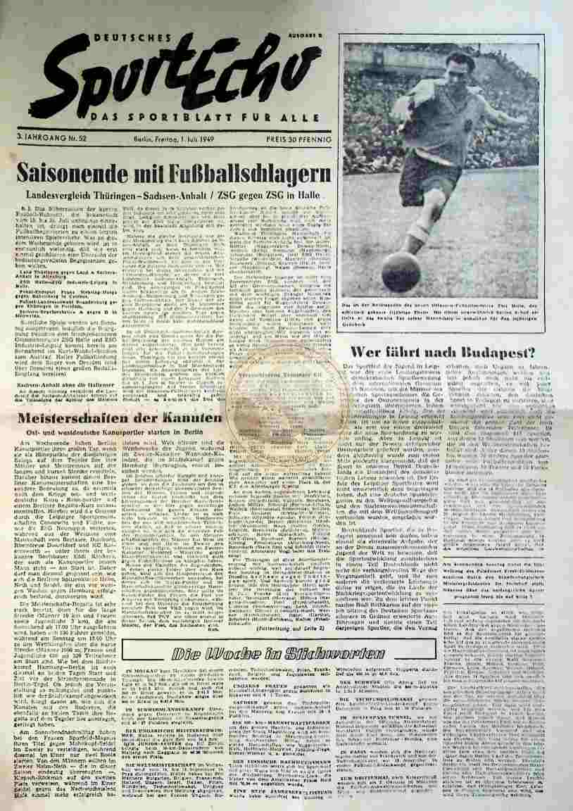 1949 Juli 1. Sportecho Nr. 52