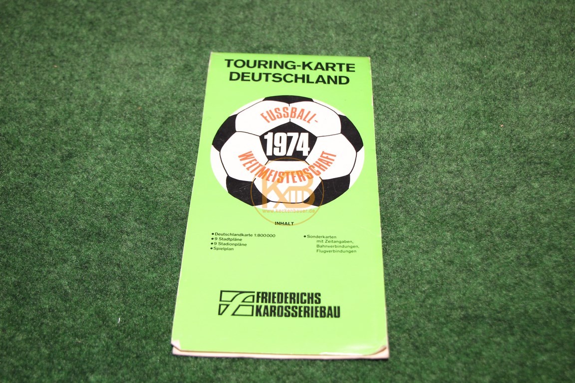 Touring-Karte Deutschland Fussball Weltmeisterschaft 1974