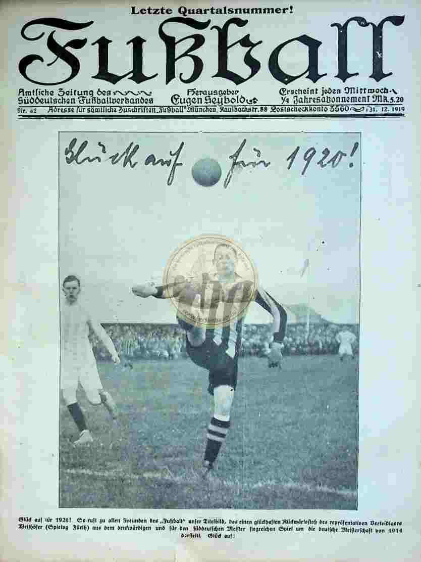 1919 Dezember 31. Fußball Nr.52