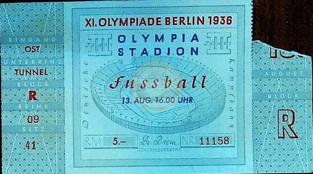 19360813 Olympia Fussball Ticket 2