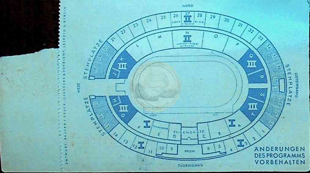 19360813 Olympia Fussball Ticket 