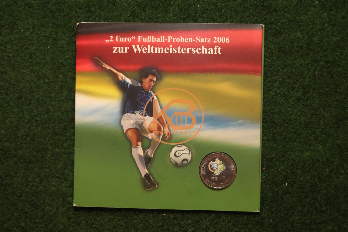 2 € Fussball-Proben-Satz 2006 zur Weltmeisterschaft 1/2