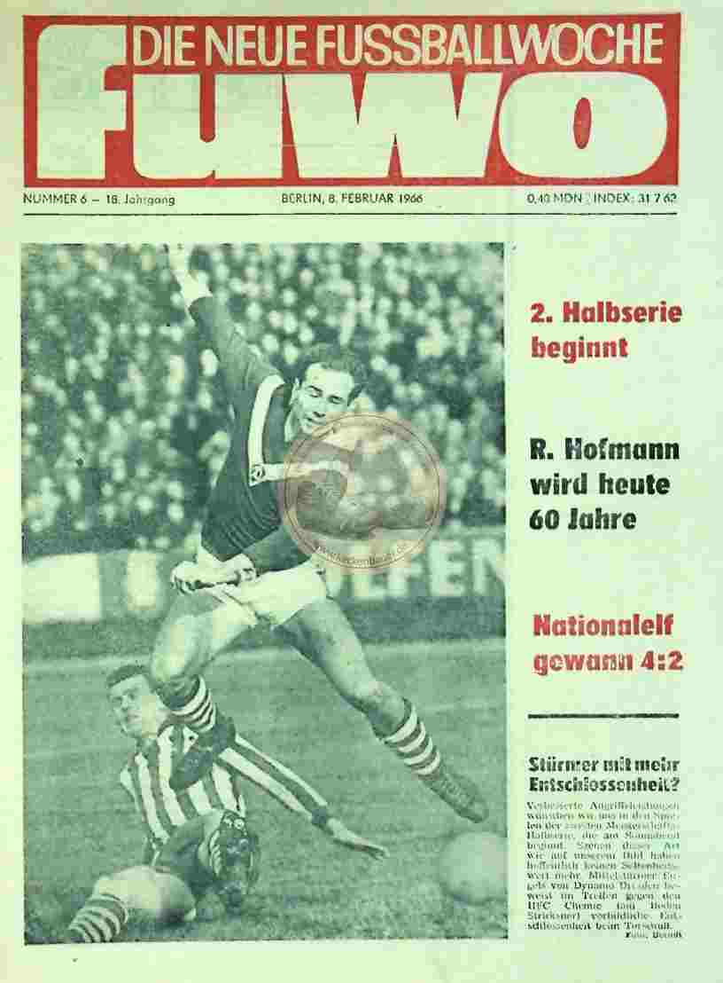 1966 Februar 8. Die neue Fussballwoche fuwo Nr. 6