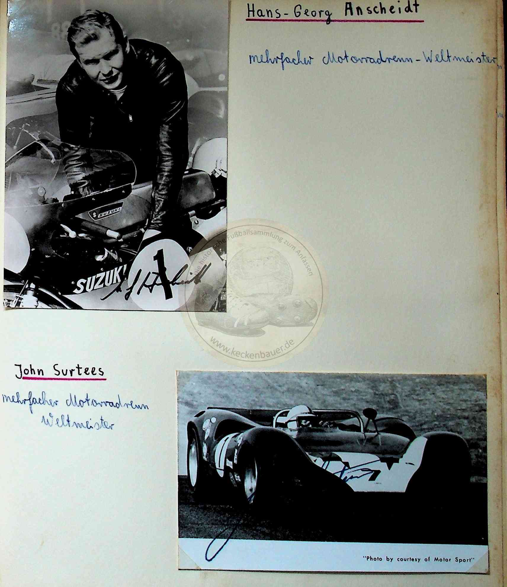 71 Autogramme Hans Georg Anscheidt John Surtees