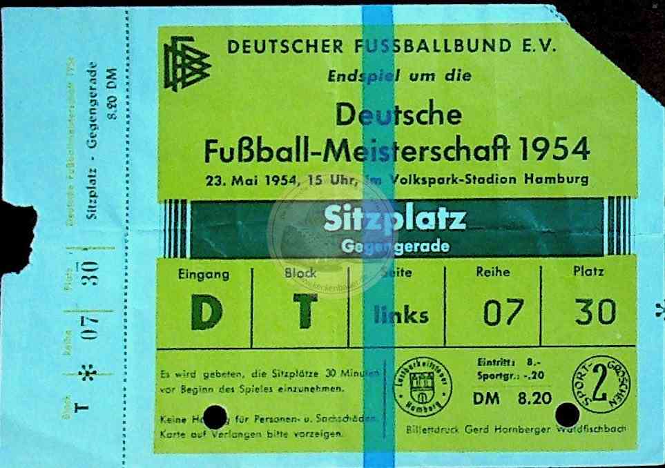 19540523 Ticket Hannover 96 Kaiserslautern 1