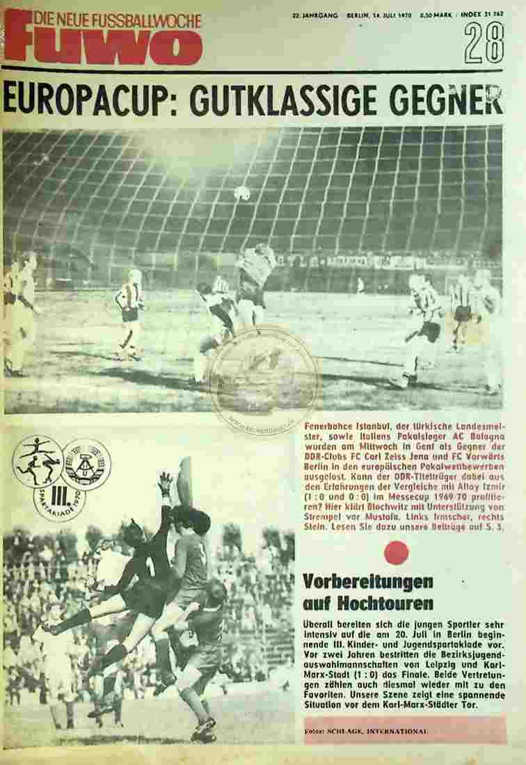 1970 Juli 14. Die neue Fussballwoche fuwo Nr. 28