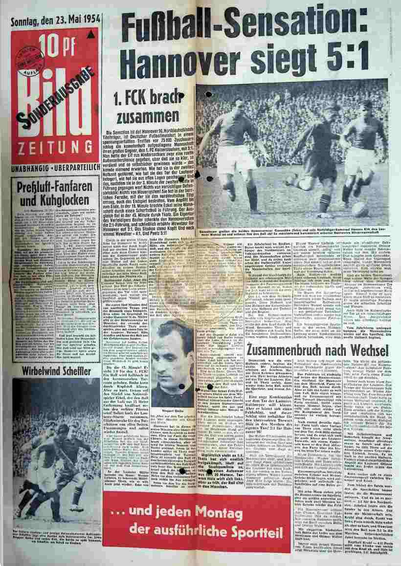 1954 Mai 23. Bild Zeitung Sonderausgabe