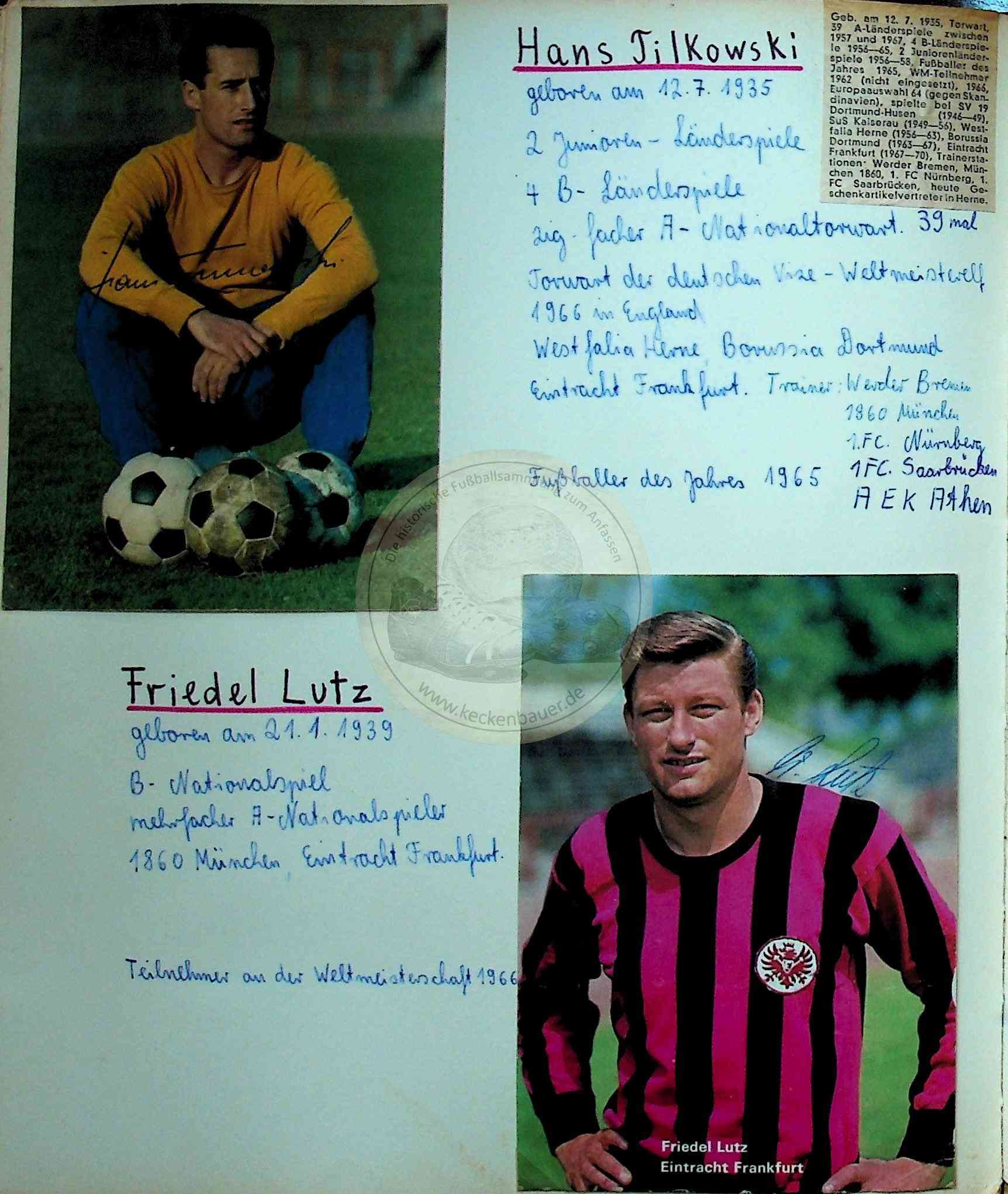 36 Autogramme Tilkowski Friedel Lutz