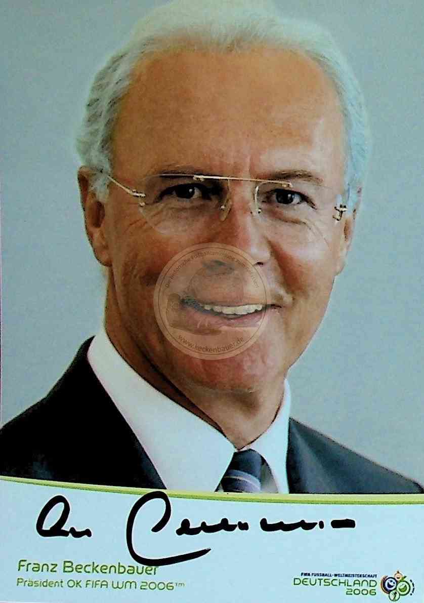 Autogrammkarte von Franz Beckenbauer WM 2006