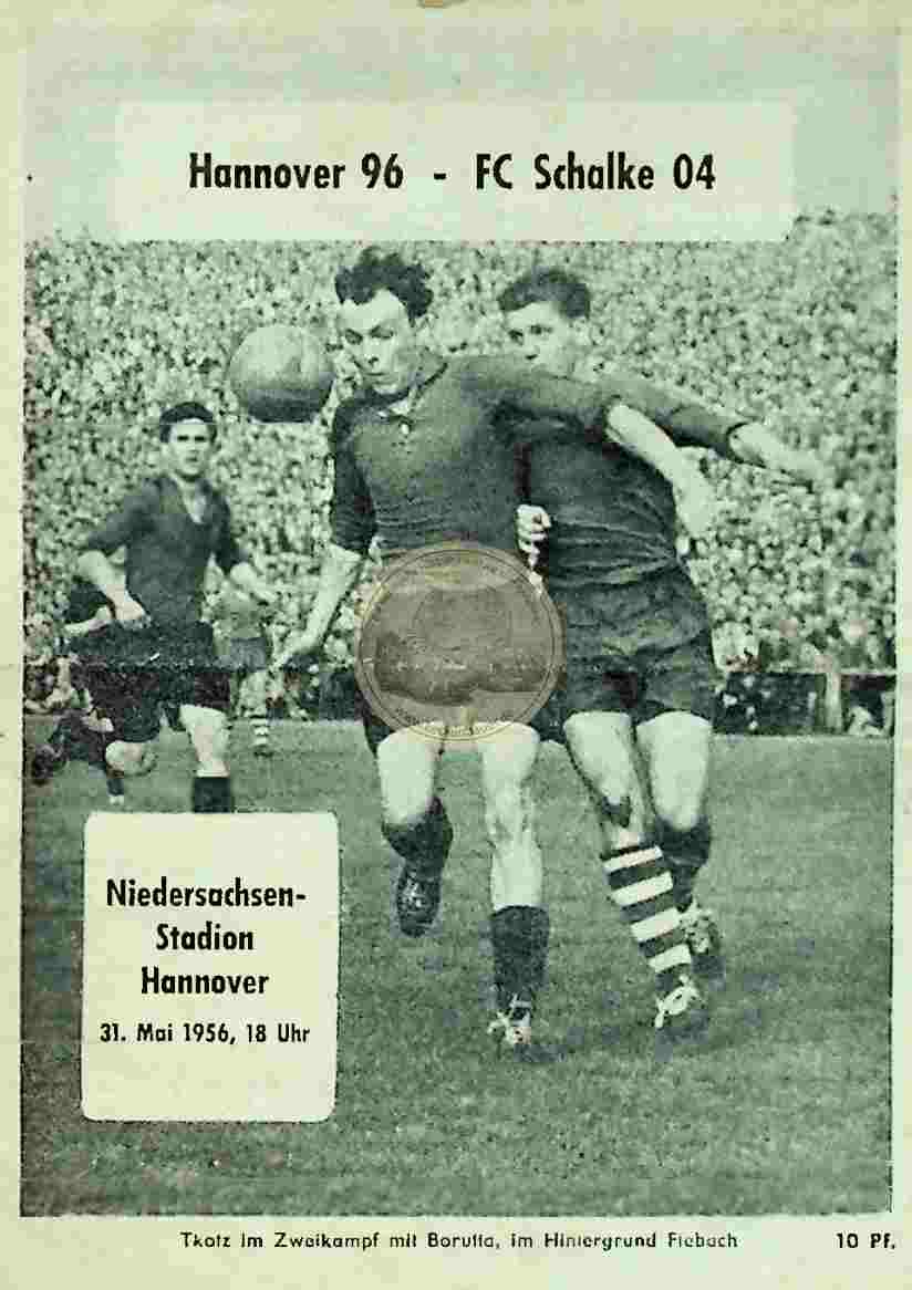 1956 Mai 31. Programheft Hannover vs Schalke