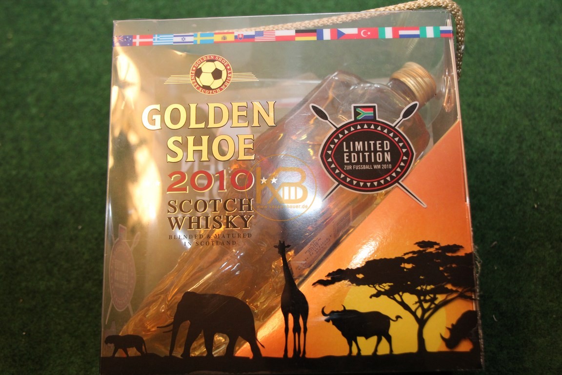 Golden Shoe zur WM 2010 gefüllt mit Scotch Whisky