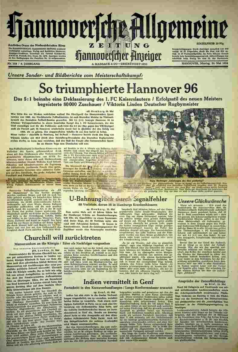 1954 Mai 24. Hannoversche Allgemeine Zeitung Nr. 119