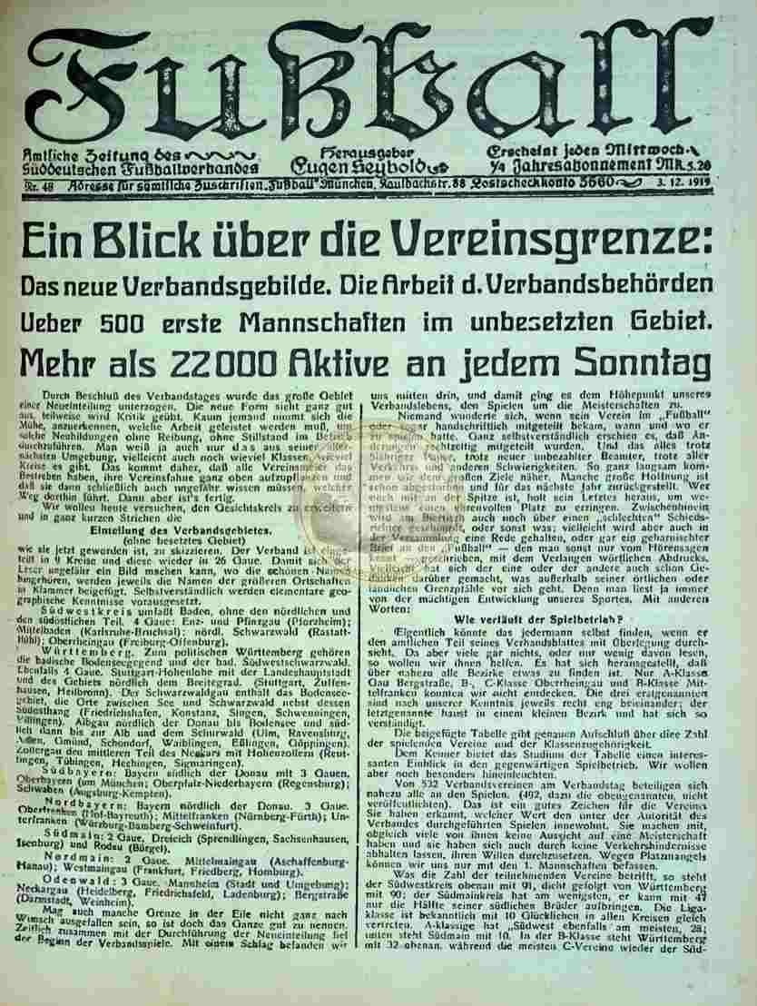 1919 Dezember 3. Fußball Nr.48