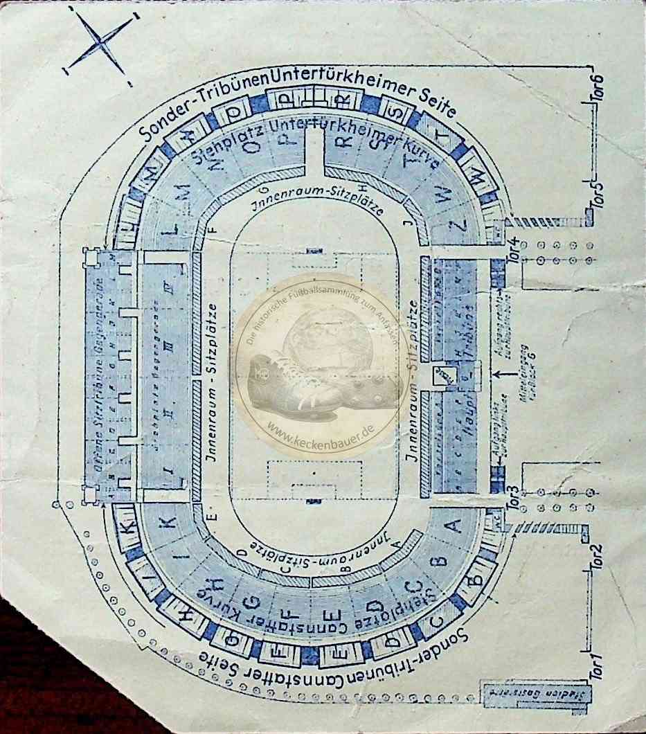 19531011 Stuttgart Saarland gegen Deutschland Ticket 